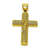 Dije Religioso 05.342.0214 Oro Laminado, Diseño de Crucifijo y Cruz, Diseño de Crucifijo, Mate, Dorado