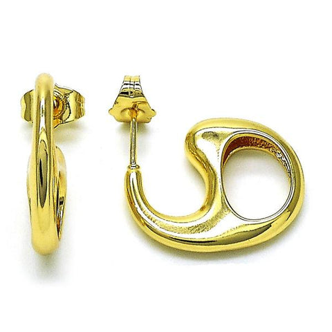 Arete Dormilona 02.163.0224 Oro Laminado, Diseño de Puff Mariner, Pulido, Dorado