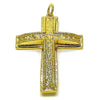 Dije Religioso 05.63.1233 Oro Laminado, Diseño de Cruz, Pulido, Dorado