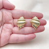 Arete Dormilona 02.156.0733 Oro Laminado, Diseño de Caracol, Pulido, Dorado