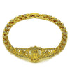 Pulsera Elegante 03.283.0500.07 Oro Laminado, Diseño de Guadalupe y Flor, Diseño de Guadalupe, con Zirconia Cubica Blanca, Pulido, Dorado
