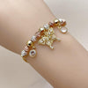 Pulsera Elegante 03.411.0073.07 Oro Laminado, Diseño de Mariposa y Bola, Diseño de Mariposa, con Zirconia Cubica Blanca, Diamantado, Tricolor