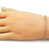 Pulsera Tennis 03.213.0342.07 Oro Laminado, con Zirconia Cubica Blanca, Pulido, Dorado