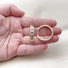 Argolla Huggie 02.210.0056.13.30 Oro Laminado, con Zirconia Cubica Zafiro Azul y Micro PaveBlanca, Pulido, Dorado