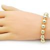 Pulsera Bolo Ajustable 03.417.0008.11 Oro Laminado, Diseño de Bola y Box, Diseño de Bola, Pulido, Dorado