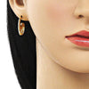 Arete Dormilona 02.163.0224 Oro Laminado, Diseño de Puff Mariner, Pulido, Dorado
