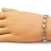 Pulsera Tennis 03.341.0244.07 Oro Laminado, Diseño de Estrella, Pulido, Dos Tonos