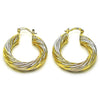 Argolla Mediana 02.170.0347.30 Oro Laminado, Pulido, Tricolor