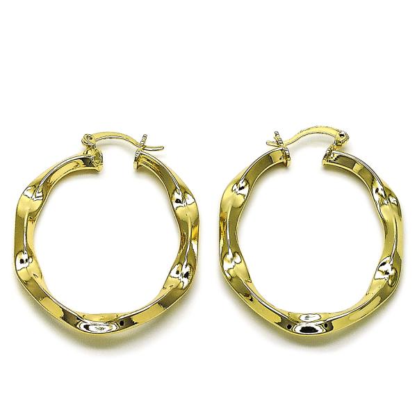 Argolla Mediana 02.170.0571.35 Oro Laminado, Diseño de Hueco, Pulido, Dorado