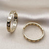 Argolla Huggie 02.204.0057.30 Oro Laminado, Diseño de Corazon, con Micro Pave Blanca, Pulido, Dorado