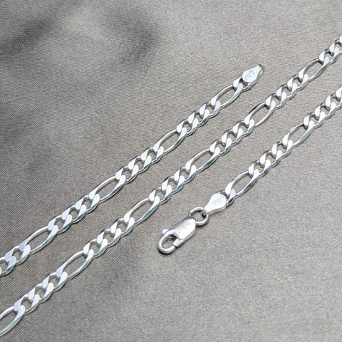 Pulsera Básica 03.420.0013.10 Plata Rodinada, Diseño de Figaro, Pulido, Plateado