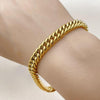 Pulsera Básica 03.435.0004.09 Acero Inoxidable, Diseño de Miami Cubana, Pulido, Dorado