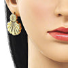 Arete Dormilona 02.282.0052 Oro Laminado, Diseño de Concha, Pulido, Dorado