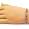 Pulsera Elegante 03.283.0472.08 Oro Laminado, Diseño de Paperclip y Hebillas de Cinturon, Diseño de Paperclip, con Zirconia Cubica Blanca, Pulido, Dorado