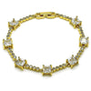 Pulsera Elegante 03.283.0311.3.07 Oro Laminado, con Zirconia Cubica Blanca, Pulido, Dorado