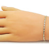Pulsera Básica 04.213.0243.07 Oro Laminado, Diseño de Mariner, Diamantado, Dorado
