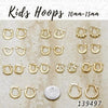 Kit Surtido de 50 Pares de Argollas Infantiles de 10 a 15 mm de Oro Laminado al por mayor — SKU 139497