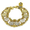 Pulsera Elegante 03.331.0326.08 Oro Laminado, Diseño de San Benito, Pulido, Dorado