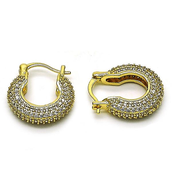 Argolla Pequeña 02.283.0257.20 Oro Laminado, con Zirconia Cubica Blanca, Pulido, Dorado