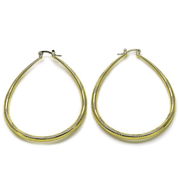 Argolla Mediana 02.213.0833.50 Oro Laminado, Diseño de Hueco, Diamantado, Dorado