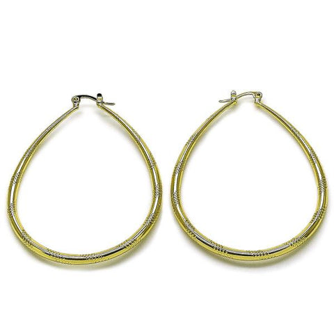 Argolla Mediana 02.213.0833.50 Oro Laminado, Diseño de Hueco, Diamantado, Dorado