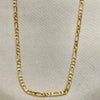 Gargantilla Básica 04.58.0010.22 Oro Laminado, Diseño de Figaro, Pulido, Dorado