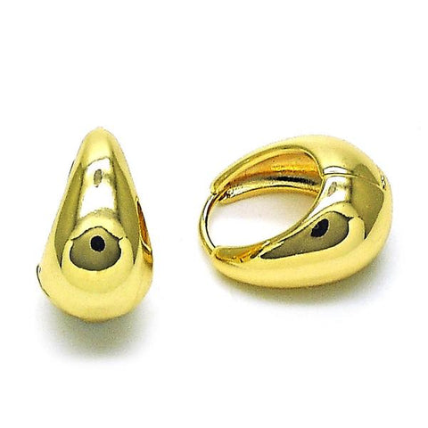 Argolla Huggie 02.195.0253.14 Oro Laminado, Pulido, Dorado