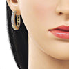 Argolla Huggie 02.195.0355.30 Oro Laminado, con Zirconia Cubica Blanca, Pulido, Dorado