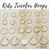 Kit Surtido de 50 Pares de Argollas Infantiles Tricolor de 10 a 15 mm de Oro Laminado al por mayor — SKU 139498
