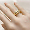 Anillo Elegante 01.341.0170 Oro Laminado, Diseño de Concha, Pulido, Dorado