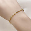 Pulsera Elegante 04.326.0005.07 Oro Laminado, Diseño de Puff Mariner, Pulido, Dorado