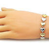 Pulsera Tennis 03.341.0242.07 Oro Laminado, Diseño de Corazon, Pulido, Dos Tonos