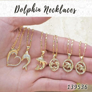 Kit Surtido de 25 Collares de Delfín de Oro Laminado al por mayor — SKU 139536