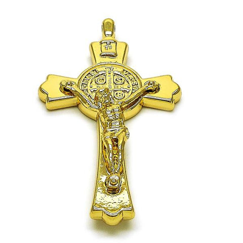 Dije Religioso 05.411.0073 Oro Laminado, Diseño de Crucifijo y Cruz, Diseño de Crucifijo, Pulido, Dorado