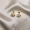 Arete Dormilona 02.379.0051 Oro Laminado, Diseño de Nudo, con Perla Marfil, Pulido, Dorado