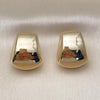 Arete Dormilona 02.195.0344 Oro Laminado, Diseño de Hueco, Pulido, Dorado