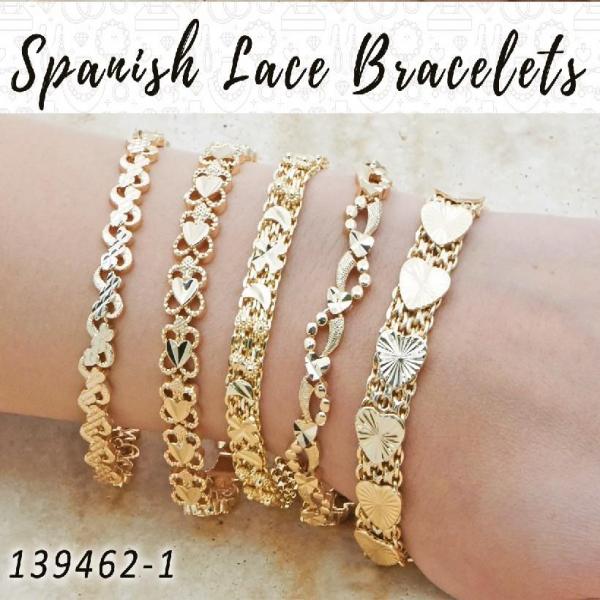 Kit Surtido de 15 Pulseras Tipo Encaje Español de Oro Laminado al por mayor — SKU 139462
