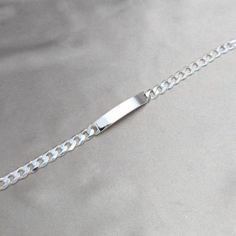 Pulsera con Placa 04.420.0025.09.1 Plata Rodinada, Diseño de Cubana, Pulido, Plateado