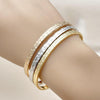 Aro Trio 07.170.0059 Oro Laminado, Diseño de Llave Griega, Diamantado, Tricolor