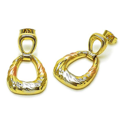 Arete Dormilona 02.170.0562.1 Oro Laminado, Pulido, Tricolor