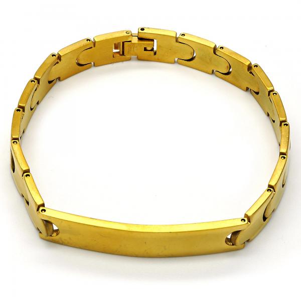Pulsera con Placa 03.63.1412.08 Acero Inoxidable, Pulido, Dorado