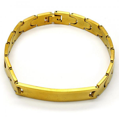 Pulsera con Placa 03.63.1412.08 Acero Inoxidable, Pulido, Dorado