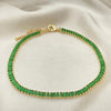 Gargantilla Elegante 04.130.0001.7.12 Oro Laminado, Diseño de Baguette, con Zirconia Cubica Verde, Pulido, Dorado