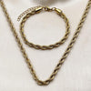Collar y Pulso 06.257.0001 Oro Laminado, Diseño de Rope, Pulido, Dorado