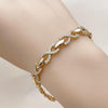 Pulsera Tennis 03.283.0458.07 Oro Laminado, Diseño de Infinito y Besos y Abrazos, Diseño de Infinito, con Zirconia Cubica Blanca, Pulido, Dorado