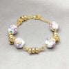 Pulsera Elegante 03.63.22117.08 Acero Inoxidable, Diseño de Bola y Flor, Diseño de Bola, Pulido, Dorado