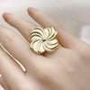 Anillo Elegante 01.282.0004 Oro Laminado, Diseño de Flor, Pulido, Dorado