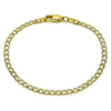 Pulsera Básica 5.222.007.07 Oro Laminado, Diseño de Cubana, Diamantado, Dorado