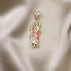 Dije Religioso 05.411.0002.2 Oro Laminado, Diseño de San Judas, con Micro Pave Blanca y Zirconia CubicaBlanca, Pulido, Tricolor