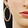 Argolla Mediana 02.196.0145.50 Oro Laminado, Diseño de Hueco, Diamantado, Tricolor